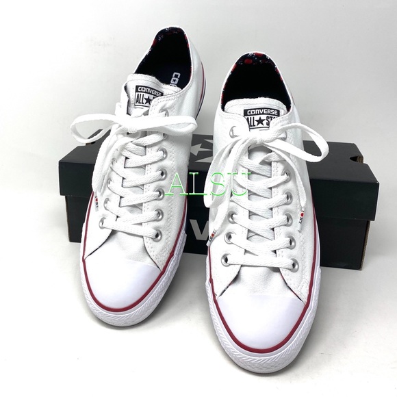🎁 Santa’s Special 🎄 Converse Ctas I ❤️ NY Canvas Low Top White Red Men 161182F - Picture 4 of 9